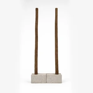 Concrete Base Wooden Pole Set 1