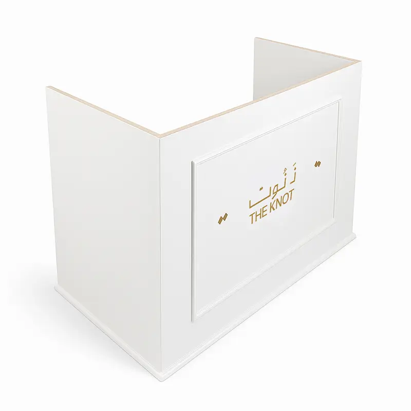 Elegant White Reception Desk 1