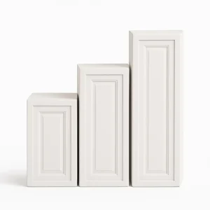 Elegant White Triple Pedestal Stand