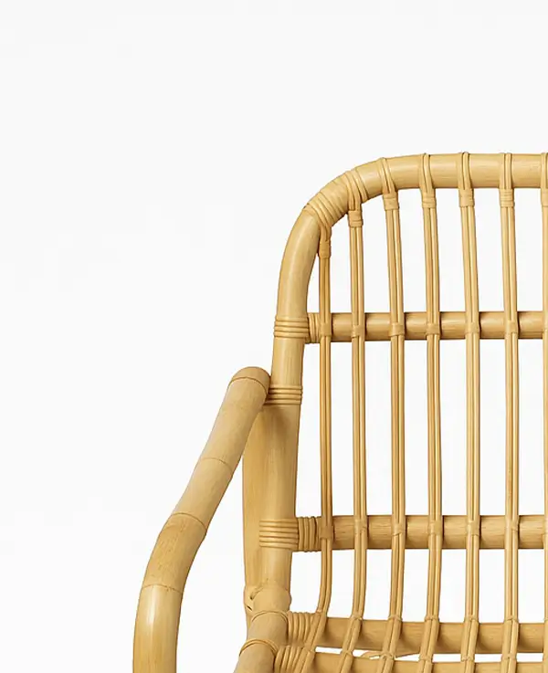 Handcrafted Rattan-Style Wooden Lounge Chair 4