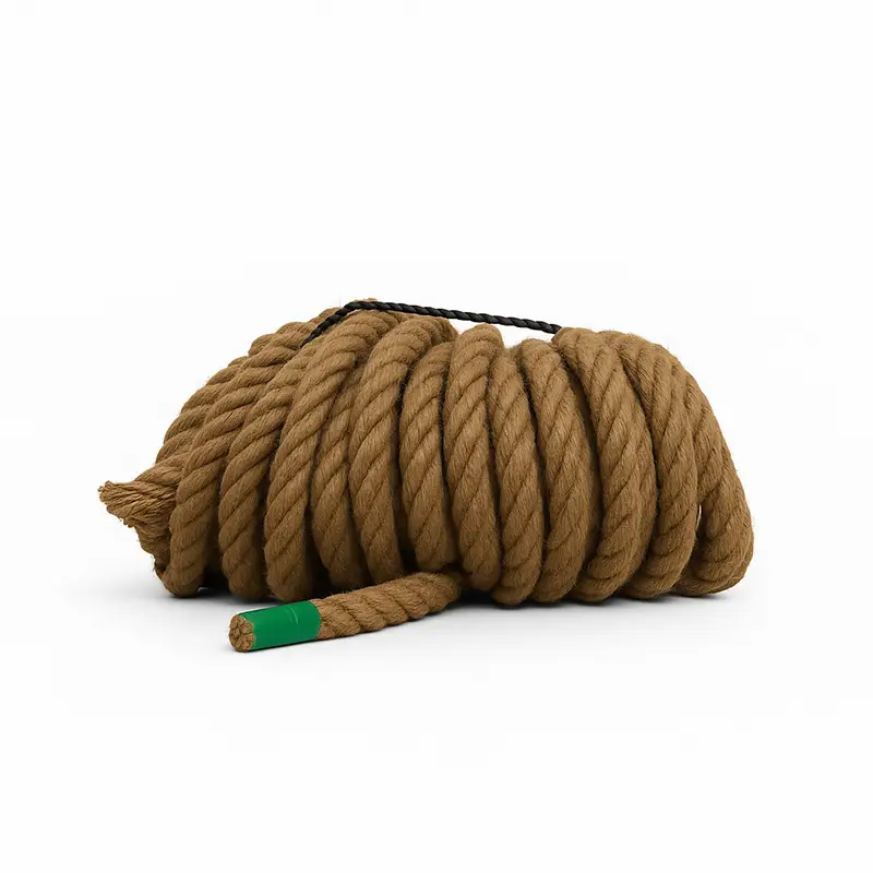 Heavy-Duty Natural Jute Rope – With Metal Hook & Sealed End 1