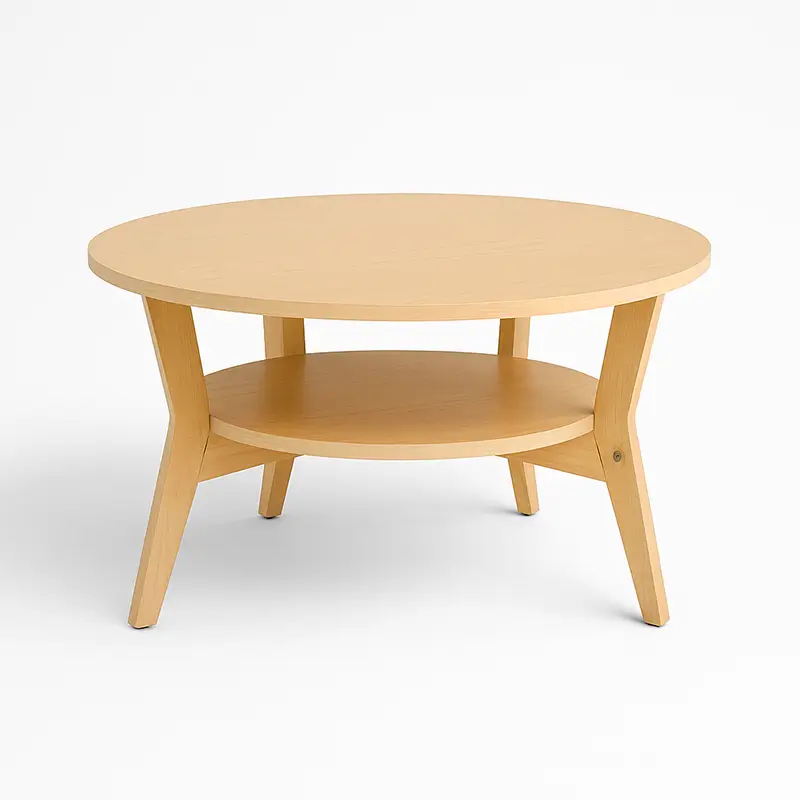 Round Wooden Coffee Table 1