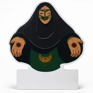 Traditional Woman Illustration Standee Sticker – Cultural Art Design