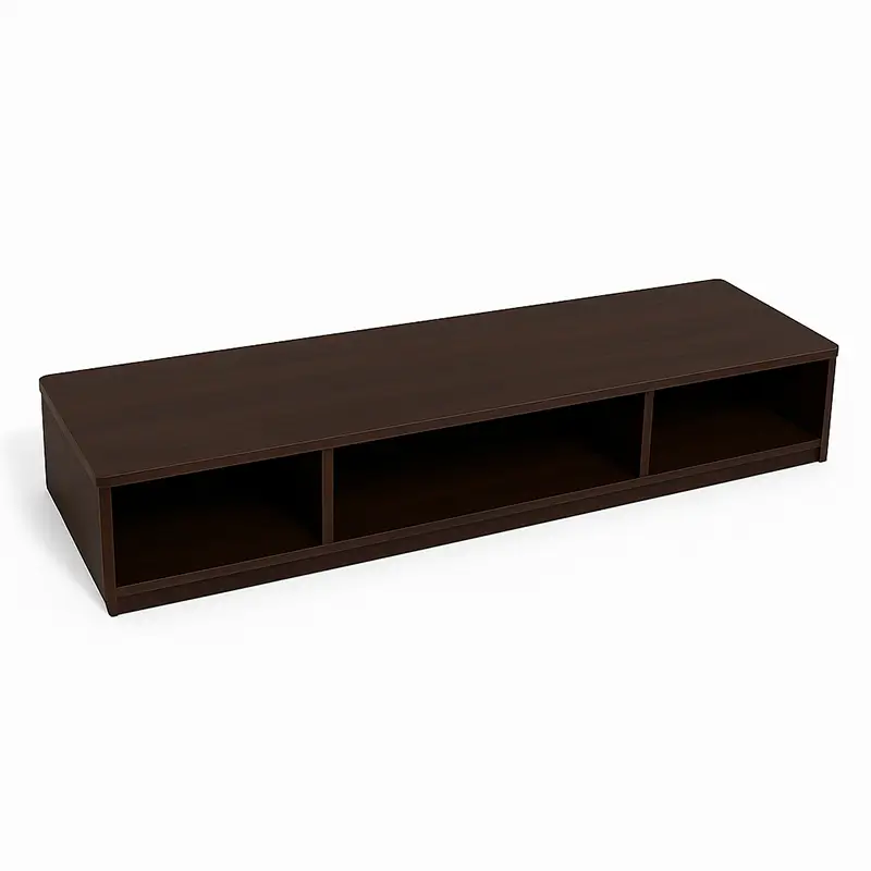 Low-Profile Wooden Bench Table – Dark Walnut Finish 1