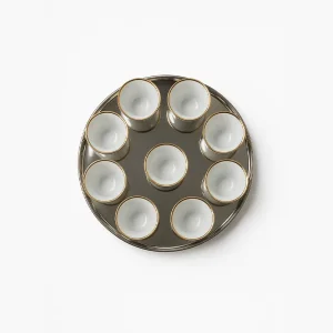 Elegant Arabic Coffee Cup Set with Serving Tray – 9 Pieces