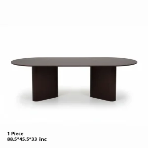 1-Piece Oval Dining Table – Modern Wood Finish