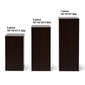 Wooden Display Pedestal Set – Dark Espresso Finish (Multiple Sizes)